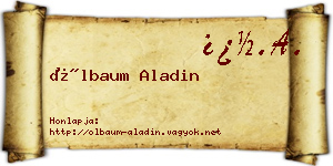 Ölbaum Aladin névjegykártya